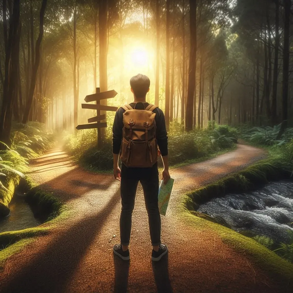 a man deciding the path to choose